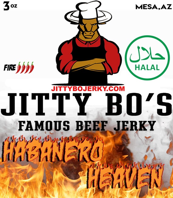 Halal Beef Jerky - JittyBo Famous Beef Jerky - Habanero Beef Jerky - Great Tasting Jerky - Made in USA - keto - Homemade Jerky - Jerky