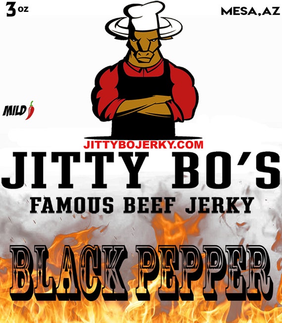 Black Pepper and Salt Beef Jerky - Spicy Beef Jerky - Quality Great Tasting Jerky - Made in USA - Angus Beef - Cracked Pepper - Jerky -