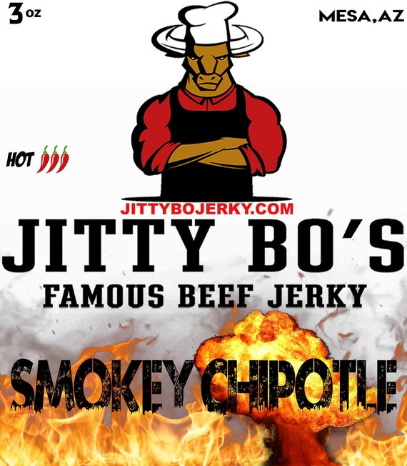 Beef Jerky - JittyBo Famous Beef Jerky - Smokey Chipotle Beef Jerky - Spicy Beef Jerky - Quality Great Tasting Jerky - Made in USA -