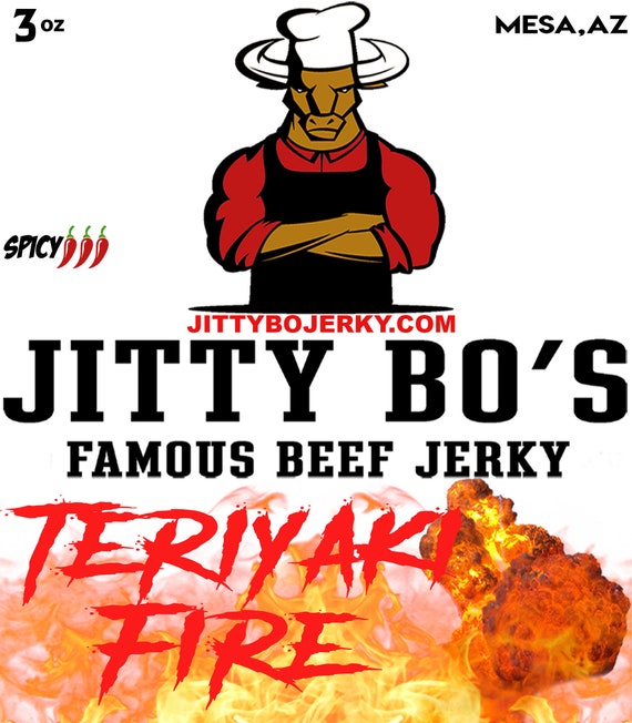 Beef Jerky - JittyBo Famous Beef Jerky - Teriyaki Fire Sweet and Spicy Beef Jerky - Quality Great Tasting Jerky - Made in USA - keto