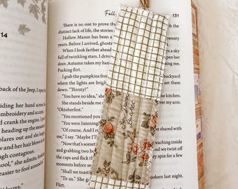 Handmade Quilted Bookmark, Rustic, Cozy & Made to Age Beautifully