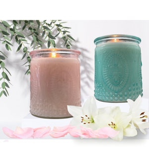 Glass Votive Soy Candles, Small Candle, Shower Favor Candles, Candle Gift, Rose Candle, Ocean Candle, pink candle, green candle, party favor