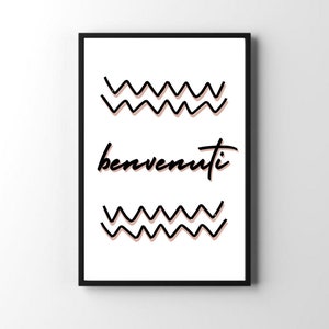 Benvenuti | Italian Print Digital Download | Welcome Sign | Ready to Print | Printable Poster | Wall Art | Art Print | made in italy | gift