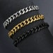 Men's Bracelets Stainless Steel Curb Cuban Link Chain Silver Color Black Gold Bracelet Men Women Jewelry 