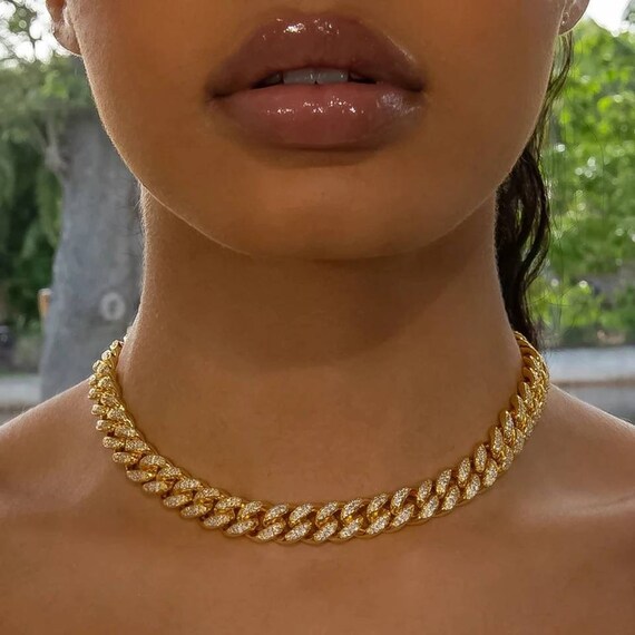 Baguette Chain Female Diamond Gold 