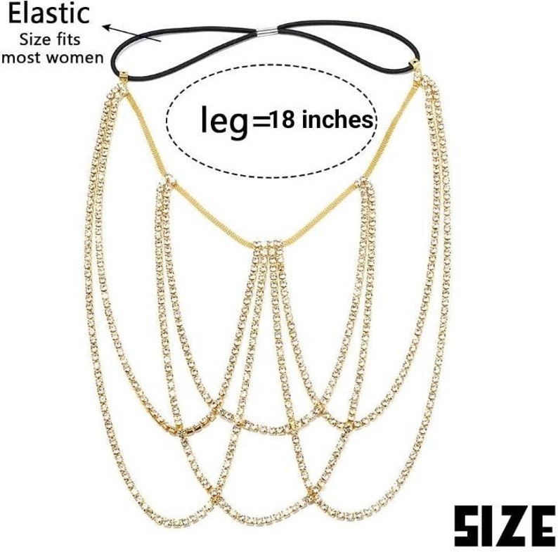 Crystal Leg Chain Bikini Body Chains Chest Chain Etsy