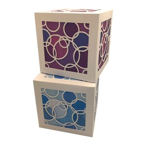 Circle Cutout Square Box SVG: DIY Gift Box Template (digital Download ...