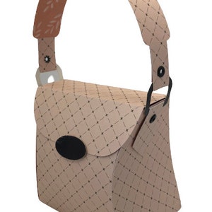 Elegant paper handbag with rounded sides.  SVG and CorelDraw files included.