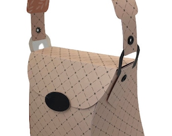 Elegant paper handbag with rounded sides.  Cut files are in SVG format.
