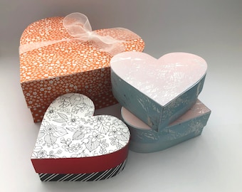 Heart Shaped Box SVG: Lined Box with Lid (PDF Instructions)