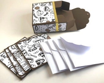 Card Gift Box Template: Small Cards & Envelopes (SVG, JPEG)