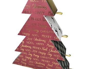 Digital cut files for Advent Christmas Tree. 2 sizes. 7 gift boxes per tree. SVG and CDR files included.