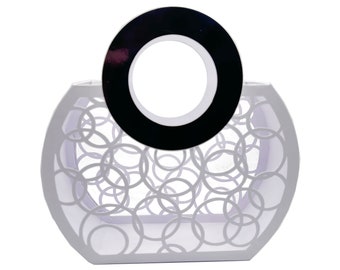 Rounded paper handbag with round handles. Three styles. Cut files are in SVG format.