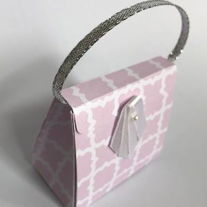 Mini paper handbag. Cut 4 from one 12 x 12 in sheet. Small gift box. Digital cut files  included: SVG & PDF files included.
