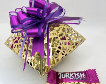 Presentation treat box with cut-out detail.