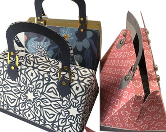 Paper handbag with tear strip opening.  Instructions, SVG and CorelDraw files included.