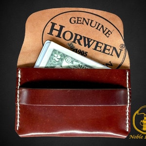 The Solo 5 Handmade Horween Full Shell Cordovan Wallet - Minimalist. Front or back pocket wallet, Unique - lifetime guarantee
