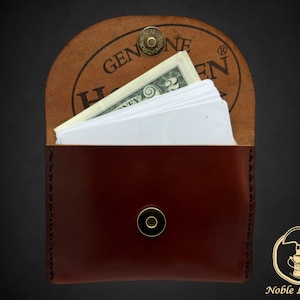 The Solo 4 Handmade Horween Full Shell Cordovan snap Wallet - Minimalist, Unique - lifetime guarantee - hand stitched. Personalize for free