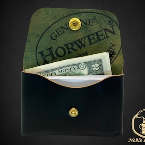 The Solo 3 - Handmade Horween Full Shell Cordovan snap Wallet Cash and Card Holder - Minimalist, Unique - lifetime guarantee - Personalize