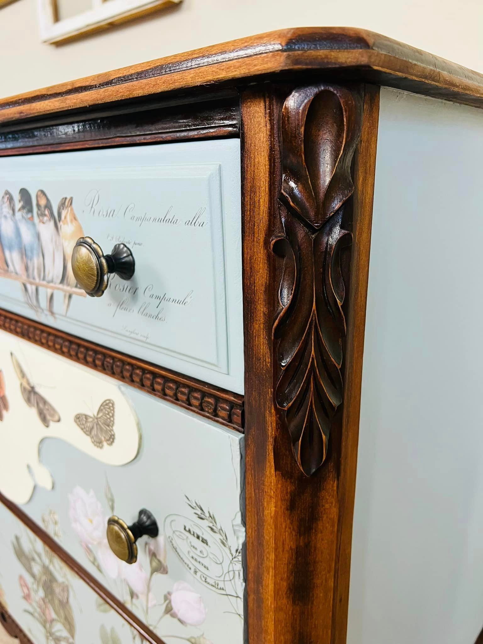 Antique Dresser. French Country Dresser. Farmhouse Decor. Entry Way Decor. Painted Dresser