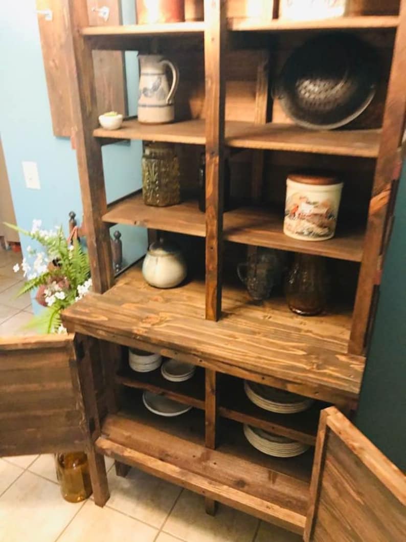 Primitive Kitchen Pie Safe Hutch Step Back Etsy