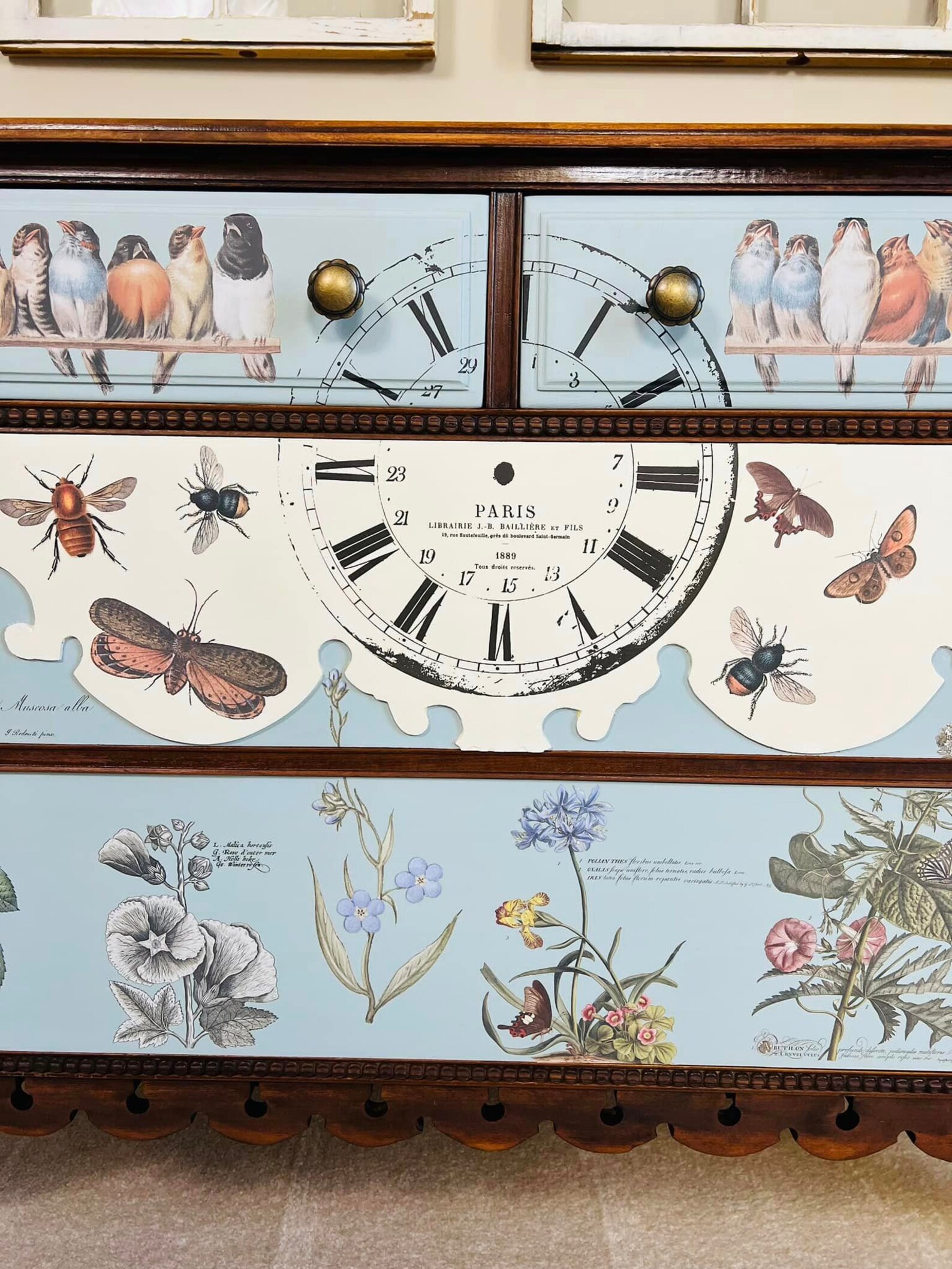 Antique Dresser. French Country Dresser. Farmhouse Decor. Entry Way Decor. Painted Dresser