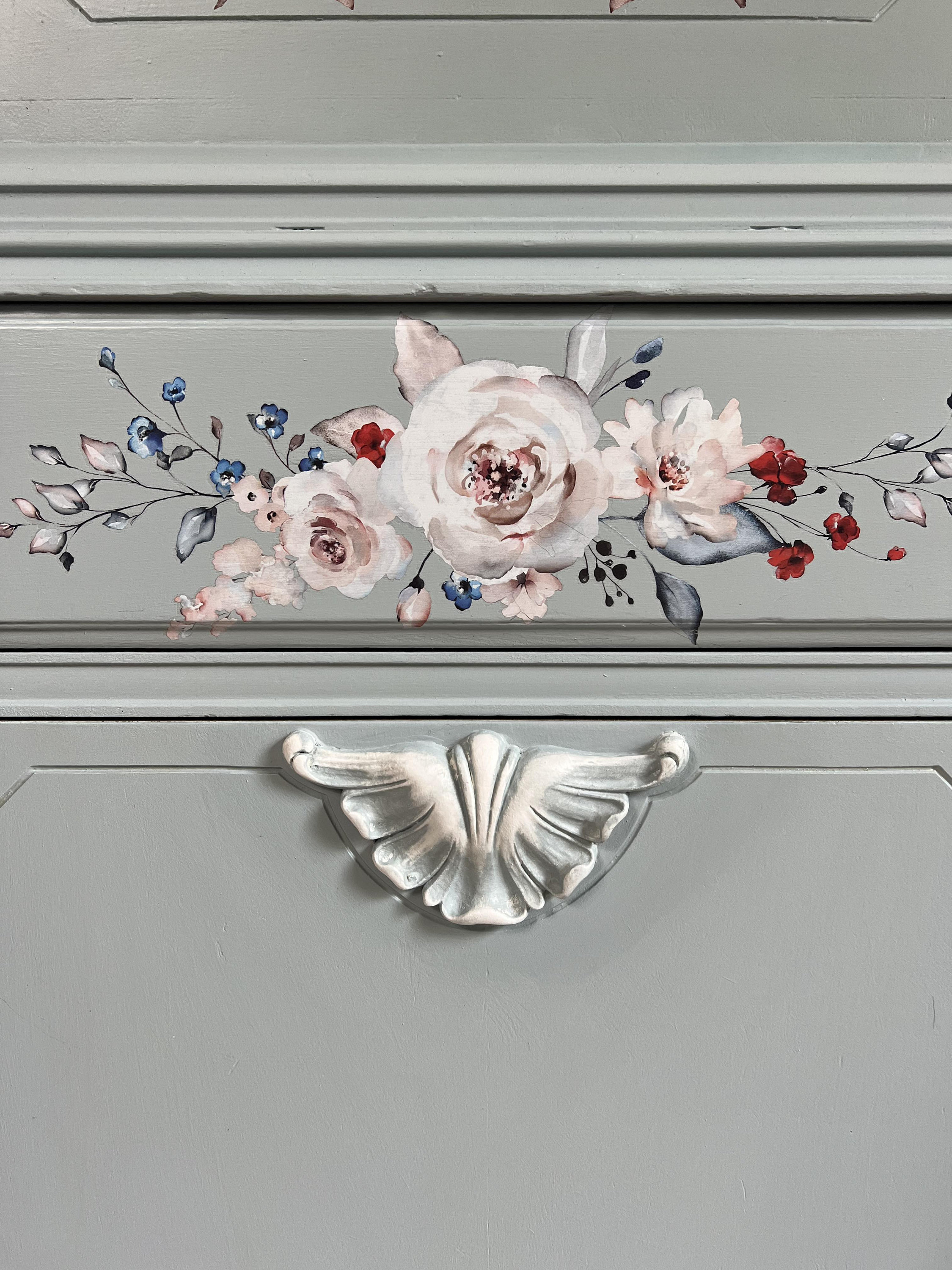 Vintage Dresser Tall Blue Dresser Boho Dresser Bohemian Etsy