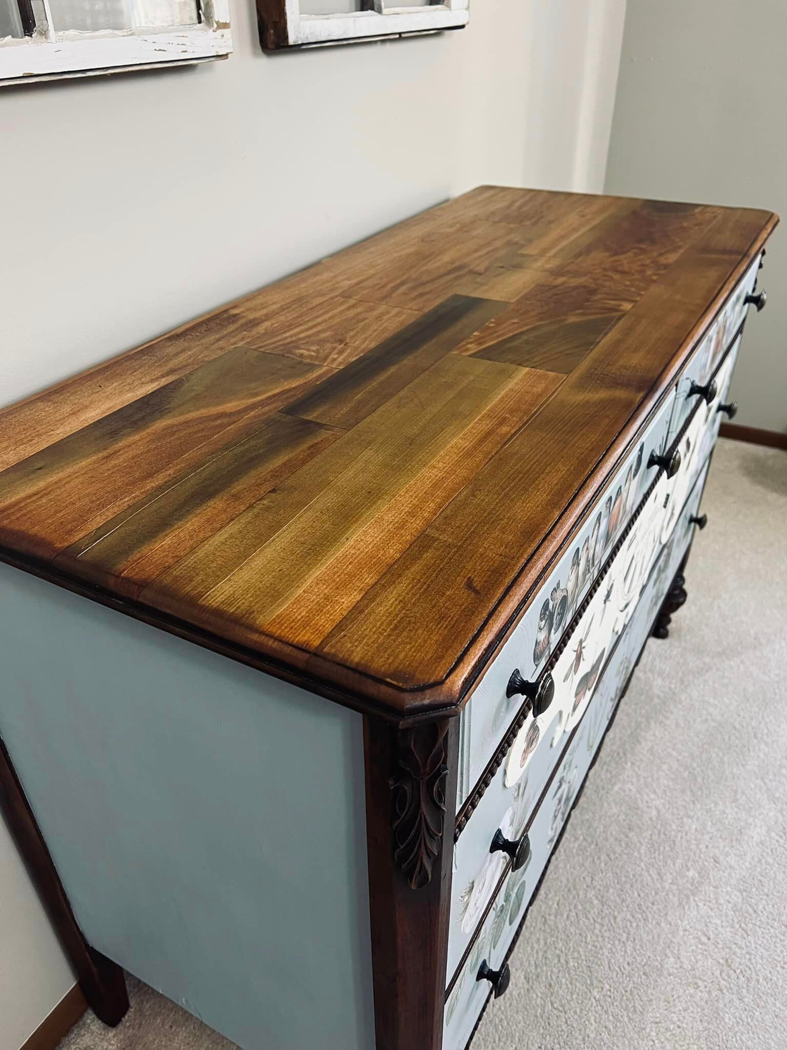 Antique Dresser. French Country Dresser. Farmhouse Decor. Entry Way Decor. Painted Dresser