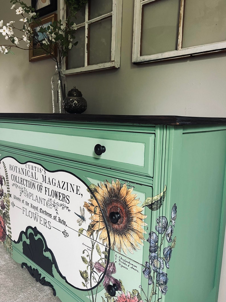 Vintage Dresser Sunflower Dresser Farmhouse Dresser Etsy