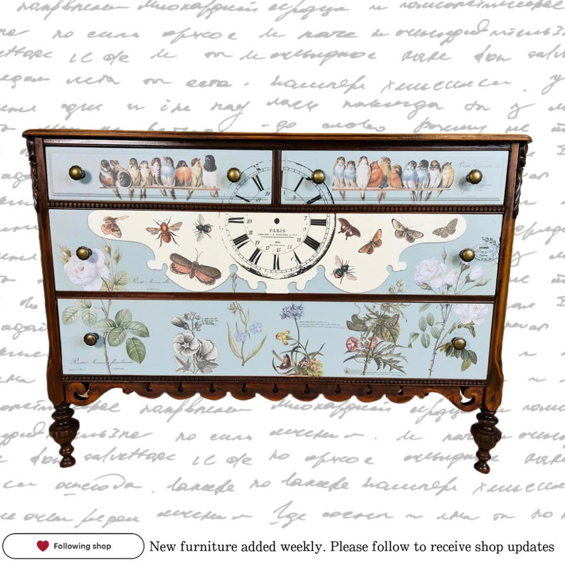 Antique Dresser. French Country Dresser. Farmhouse Decor. Entry Way Decor. Painted Dresser