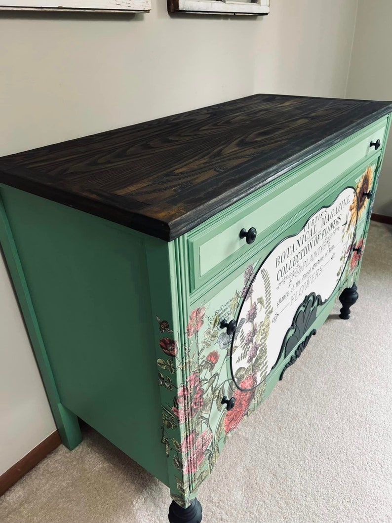 Vintage Dresser Sunflower Dresser Farmhouse Dresser Etsy