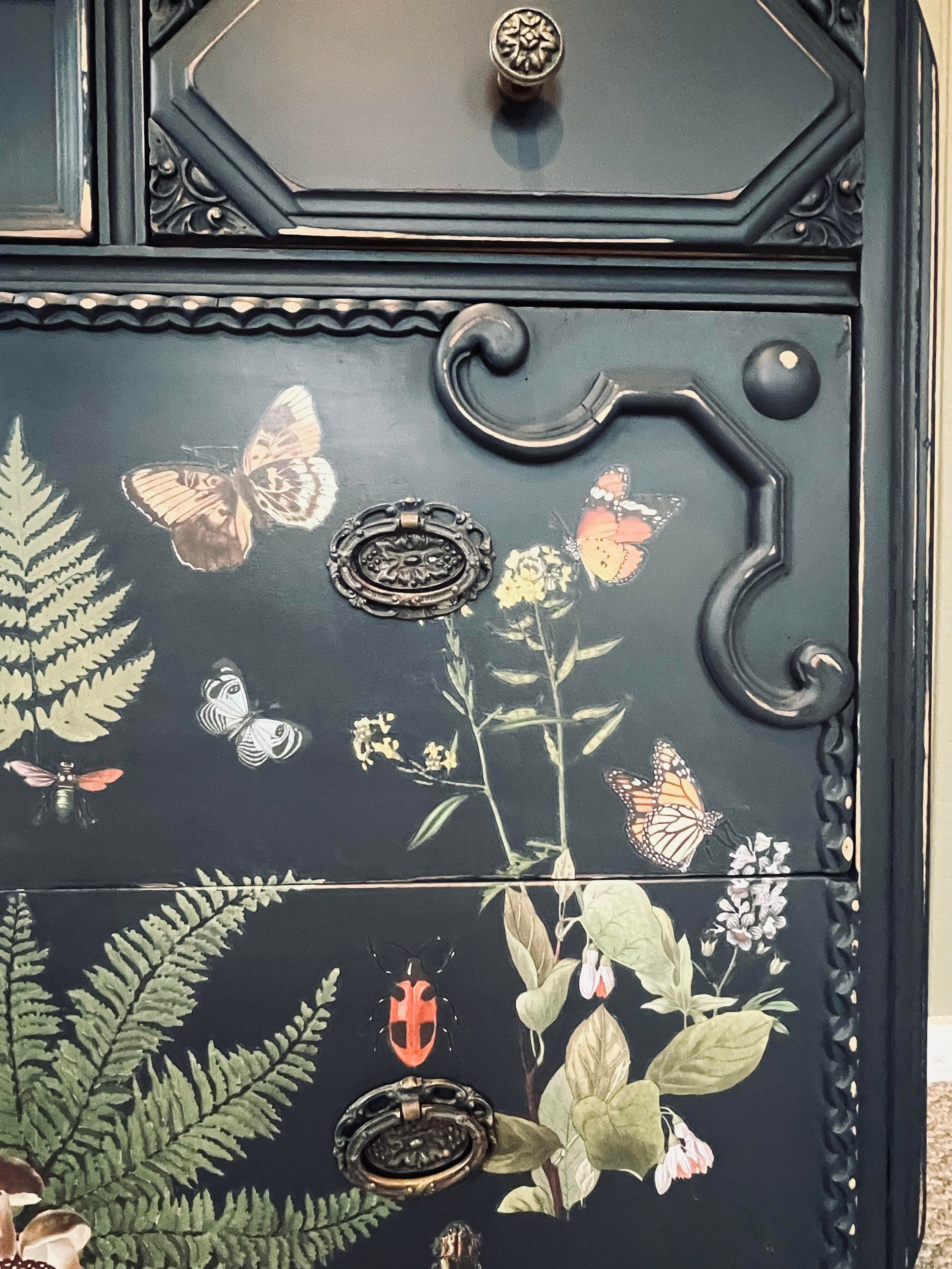 Black Vintage Dresser Dark Cottage Dresser of Curiosities Custom Dresser Etsy