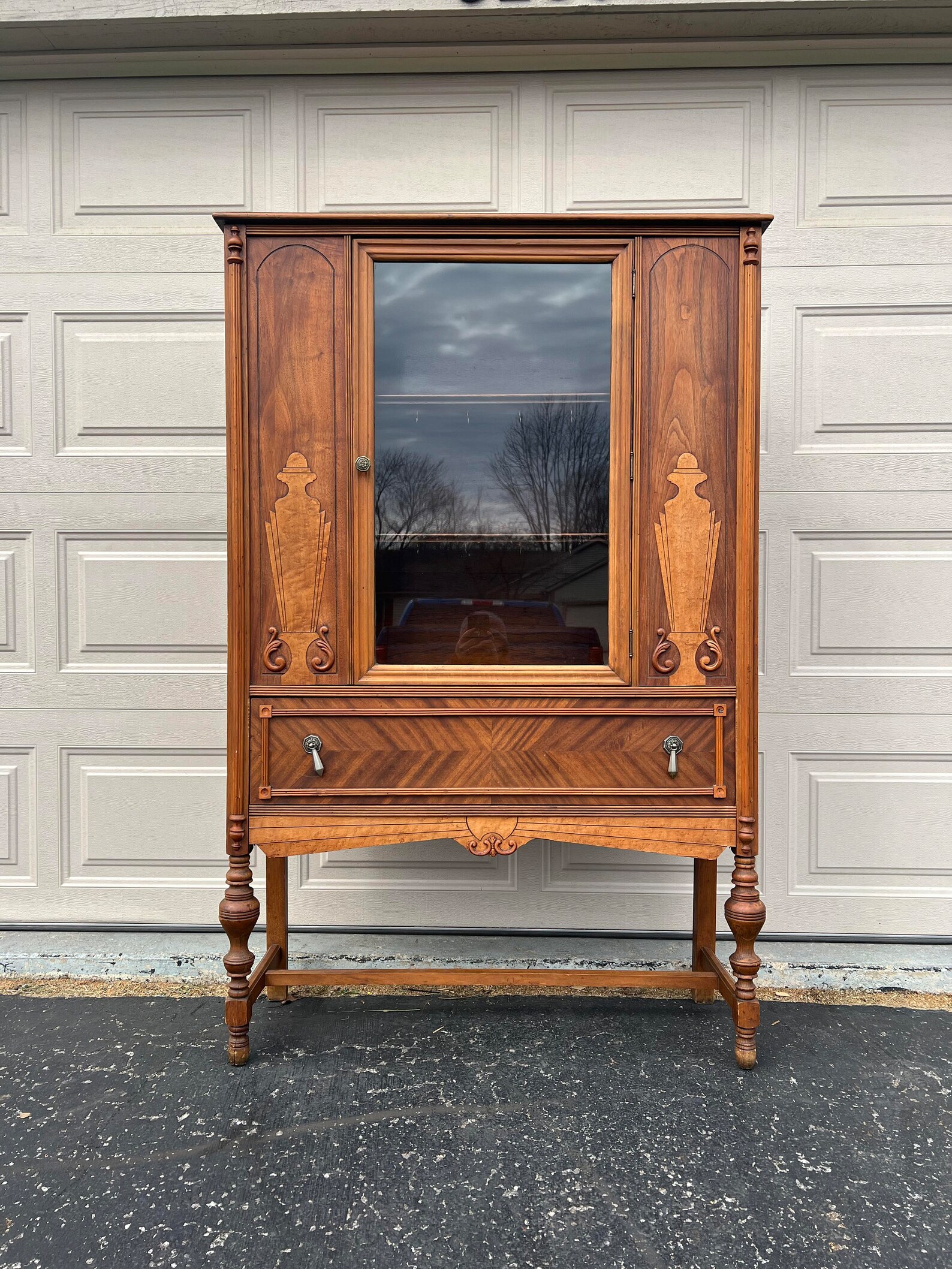 China Cabinet Art Deco China Cabinet Painted China Cabinet - Etsy