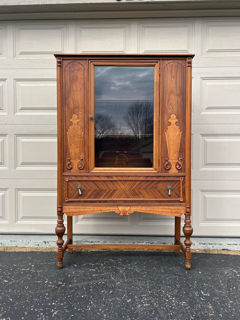 China Cabinet Art Deco China Cabinet Painted China Cabinet - Etsy