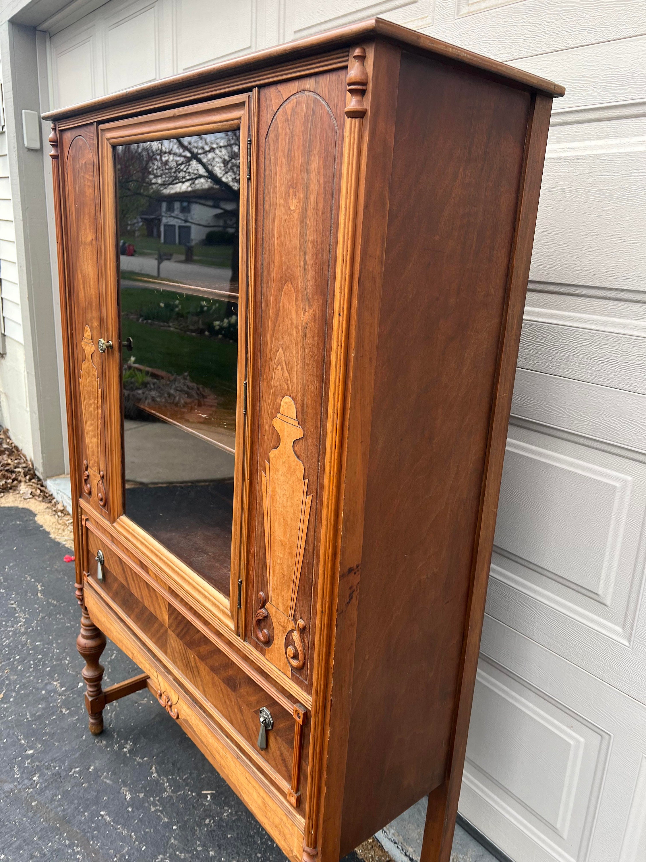 China Cabinet Art Deco China Cabinet Painted China Cabinet - Etsy