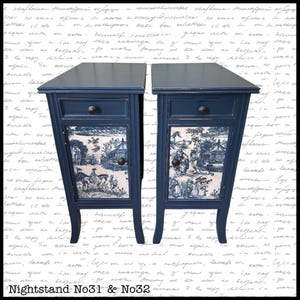 Blue and White English Garden Nightstands