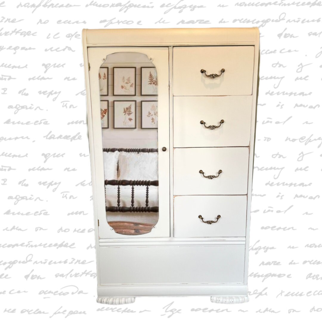 Vintage Waterfall Wardrobe White Wardrobe Painted Wardrobe White
