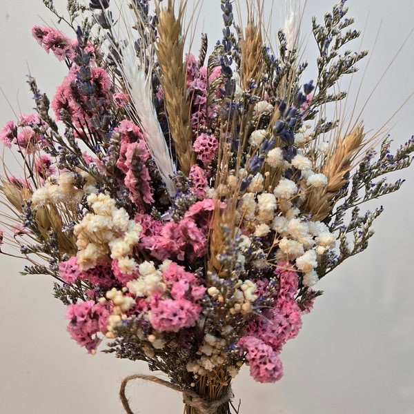 Mini Dried Wildflower Bouquets Boho Decor lavender wheat bunches of dried flowers boho farmhouse lavender springBouquet,Wedding mothers day