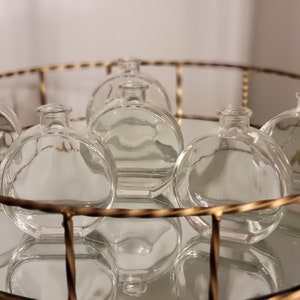 Affordable Circle mini clear vases set of 12. Amazing for wedding centerpieces and table decor! Boho wedding centerpiece vases.clear glass