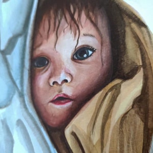 The Original Edition, Handmade Watercolor Portrait from Photo