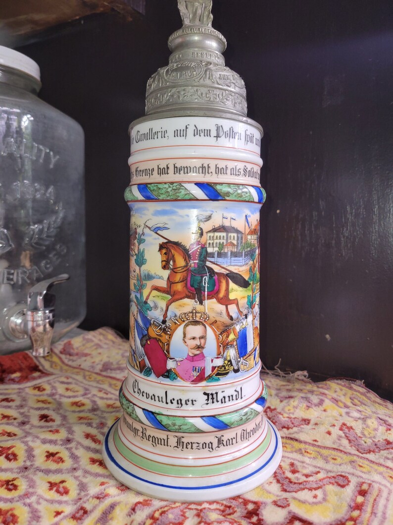 Authentic WWI Regimental German Beer Stein Karl Theodor Etsy
