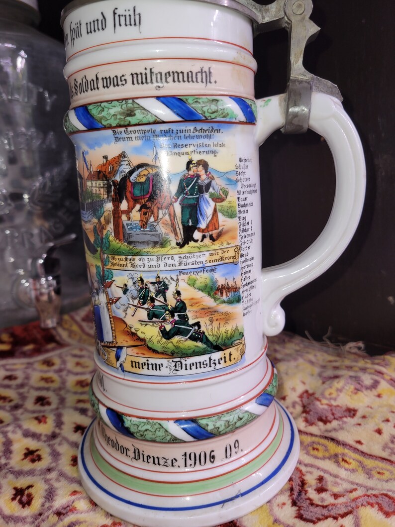 Authentic WWI Regimental German Beer Stein Karl Theodor Etsy
