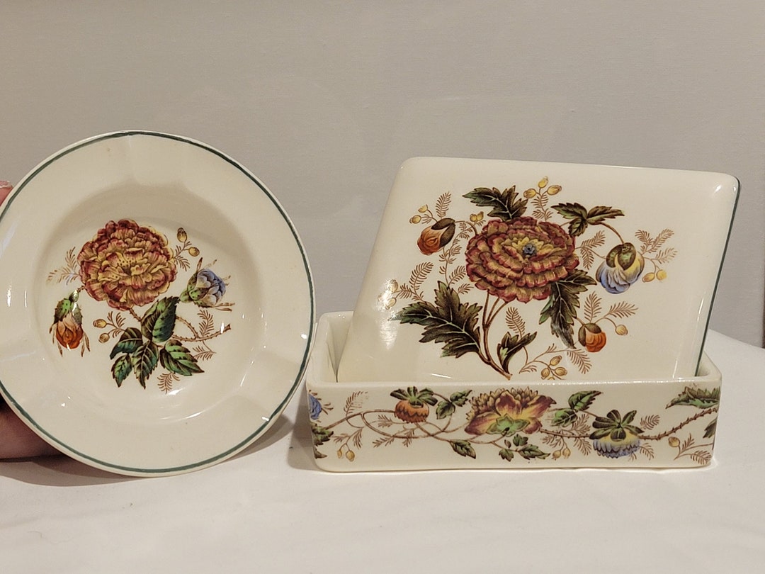 1940's Wedgwood Cigarette Box & Ashtray Set Made in Etsy