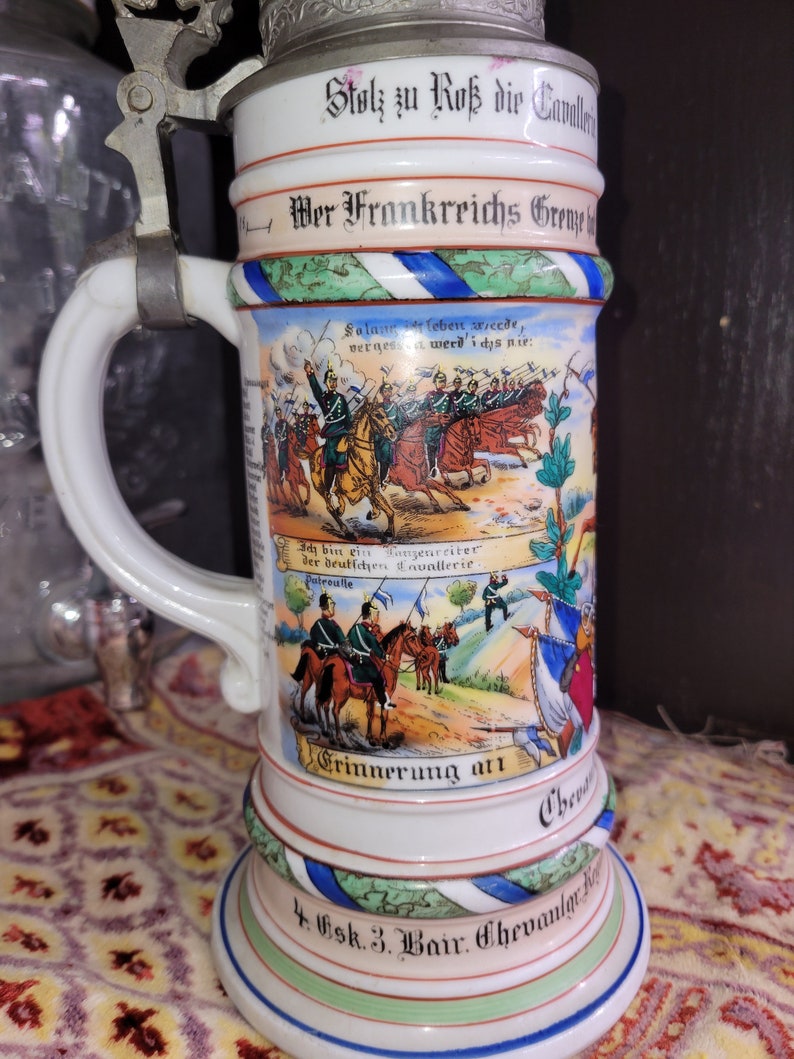 Authentic WWI Regimental German Beer Stein Karl Theodor Etsy