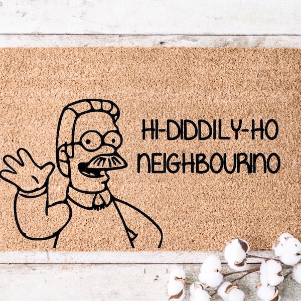 Hi-Diddly-Ho Neighbourino Flanders Simpsons Door Mat