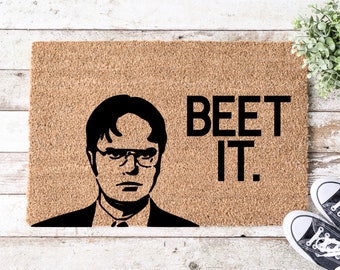 Dwight The Office Beet It Custom Door Mat