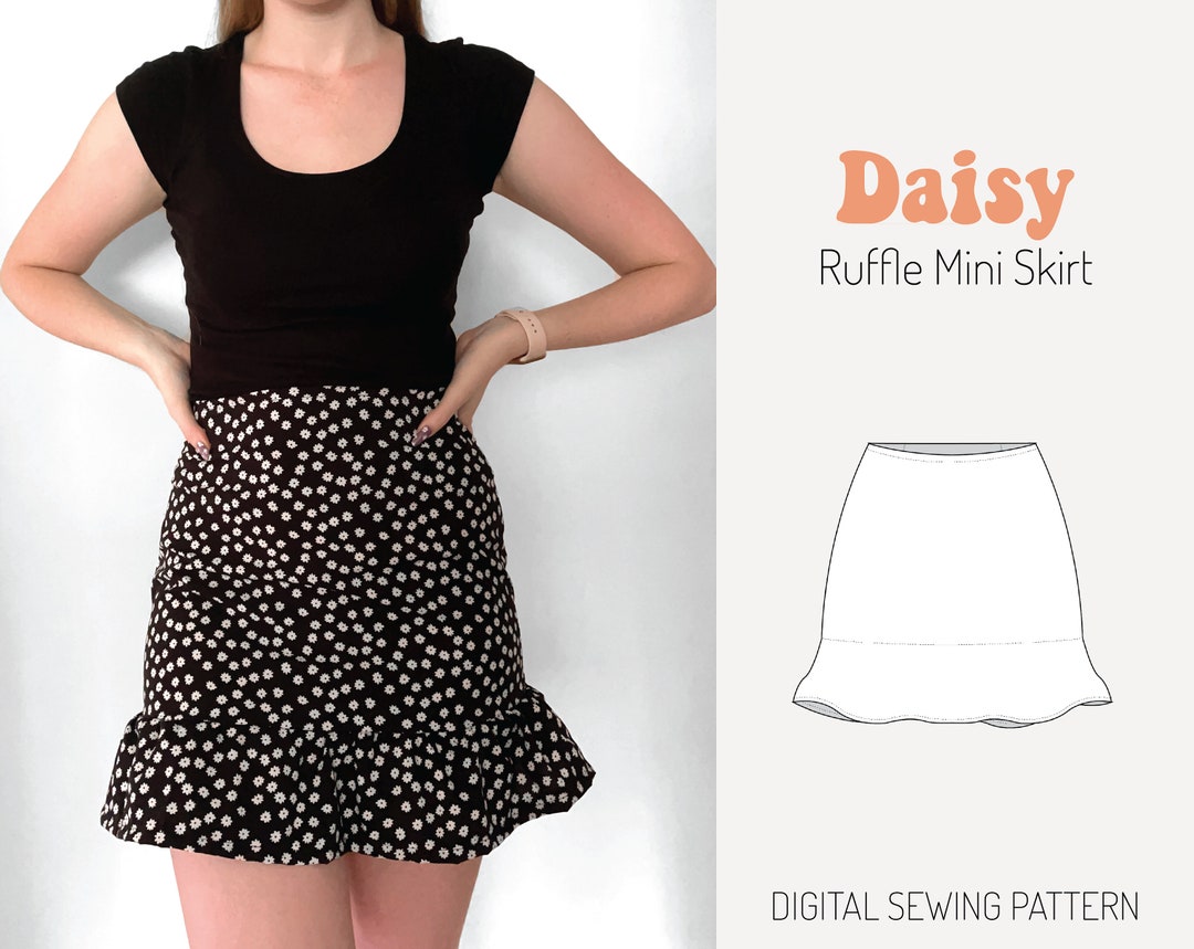 Daisy Ruffle Mini Skirt Instant Download Digital PDF Sewing - Etsy ...