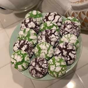 Ube & Pandan Crinkle Cookies