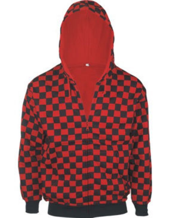 Checkered Zip-up Hoodie: Goth, Punk, Rock Style - 100% Cotton - Etsy