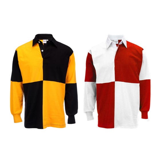 Men Quarter Panel Long Sleeve Rugby Shirts 100 Cotton Red White and Gold Black T shirt Sports Shirt Athlete Shirt Football Etsy Canada